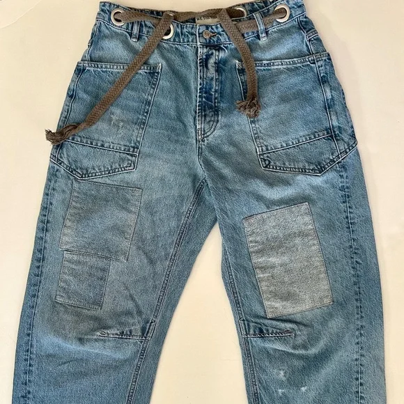 We the Free Moxie womens size 29 barrel Jean with belt - Picture 1 of 14